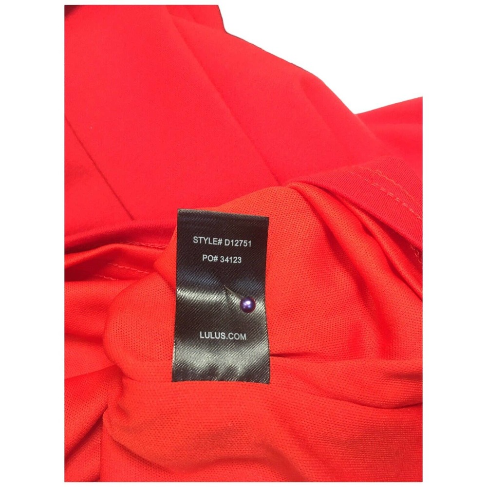 Lulus Gimme Some Flair Red Flounce Sleeve Bodycon Lined Womens Dress Red M - Picture 10 of 16
